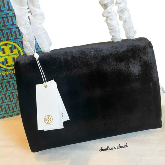 🔥NeW! Tory Burch Kira Embroidered Velvet Convertible Shoulder Bag - Picture 6 of 11